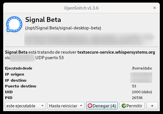 OpenSnitch en Debian
